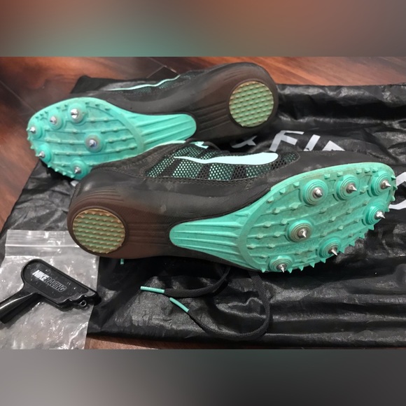 Nike Rival MD Dark Charcoal & Sea Foam Track Spikes w/ Tool + Extra Spikes - 9 - Picture 4 of 13